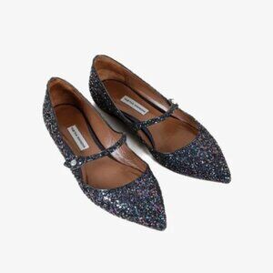 Tabitha Simmons Hermione Glitter-Finished Flats